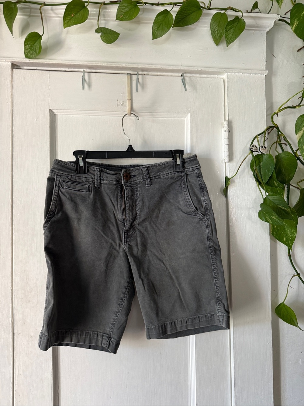 American Eagle Outfitters Charcoal Gray Men’s Flat-Front Shorts